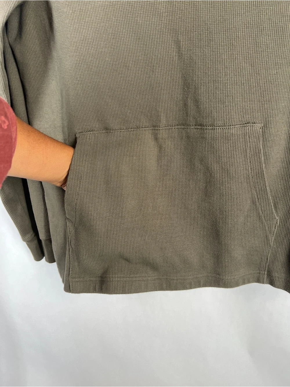 The North Face Men’s Waffle Hoodie Thyme Green Medium A7WS8